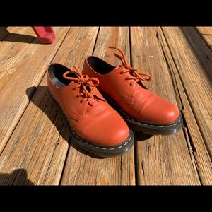 Dr Martens Orange Oxfords in virginia leather
